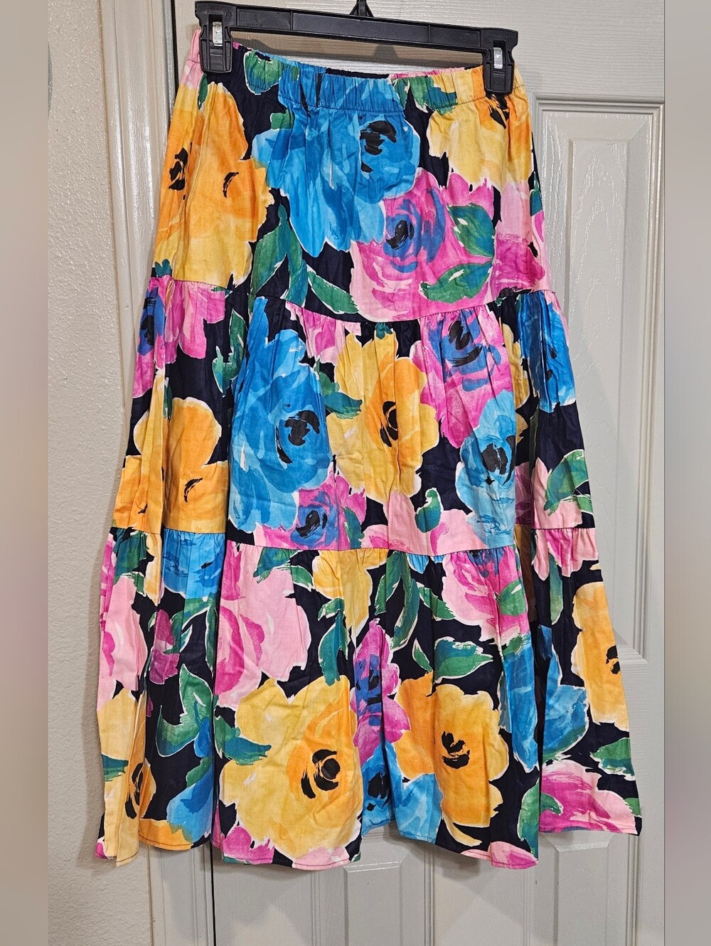 Floral Tiered Maxi Skirt - Multicolor